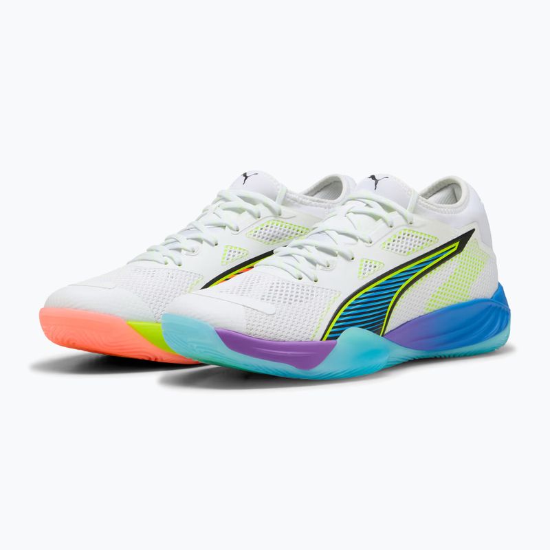 Buty do piłki ręcznej PUMA Eliminate Nitro SQD 4 Game On puma white/glowing red/ultra blue 11