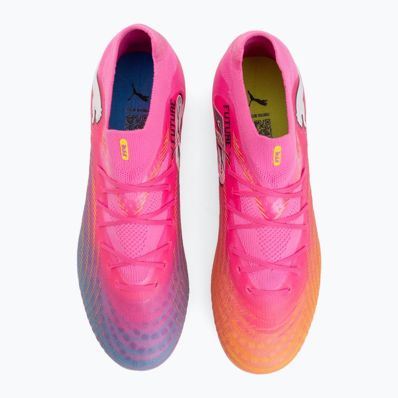 Buty piłkarskie dziecięce PUMA Future 9 Pro FG/AG Jr poison pink/puma wht/sun stream/bright aqua/puma blk 5