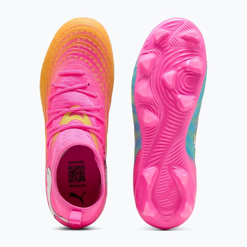 Buty piłkarskie dziecięce PUMA Future 9 Match FG/AG Jr poison pink/puma wht/sun stream/bright aqua/puma blk 3