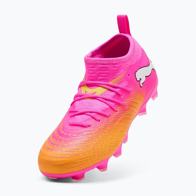 Buty piłkarskie dziecięce PUMA Future 9 Match FG/AG Jr poison pink/puma wht/sun stream/bright aqua/puma blk 4