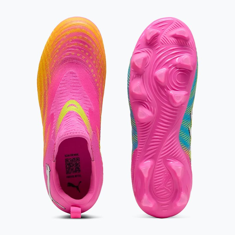Buty piłkarskie dziecięce PUMA Future 9 Match LL FG/AG Jr poison pink/puma wht/sun stream/bright aqua/puma blk 6
