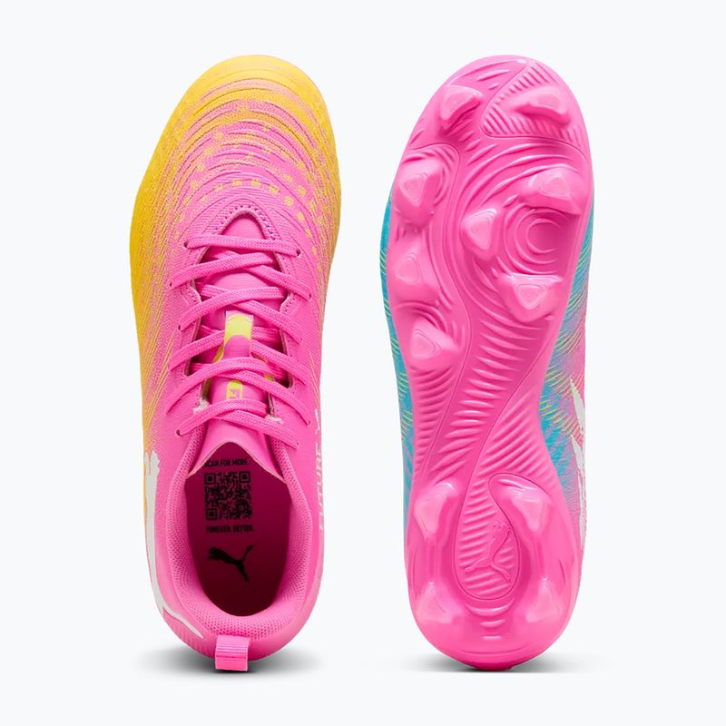 Buty piłkarskie dziecięce PUMA Future 9 Play FG/AG Jr poison pink/puma wht/sun stream/bright aqua/puma blk 3