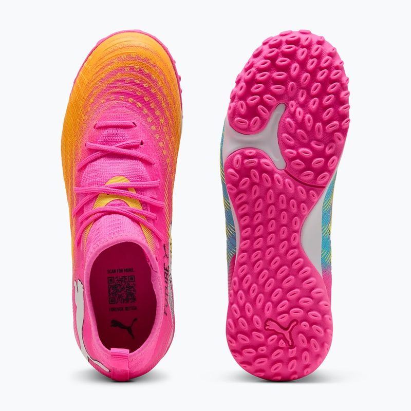 Buty piłkarskie dziecięce PUMA Future 9 Match TT + Mid Jr poison pink/puma wht/sun stream/bright aqua/puma blk 3