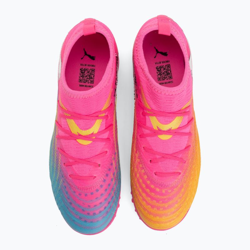 Buty piłkarskie dziecięce PUMA Future 9 Match TT + Mid Jr poison pink/puma wht/sun stream/bright aqua/puma blk 5