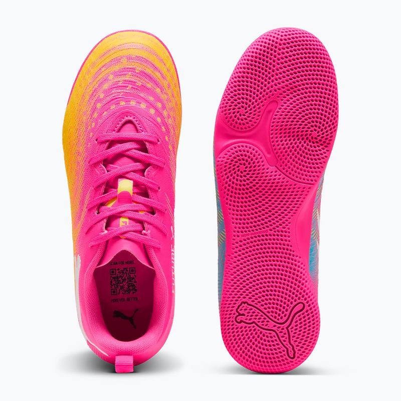 Buty piłkarskie dziecięce PUMA Future 9 Play IT Jr poison pink/puma wht/sun stream/bright aqua/puma blk 3