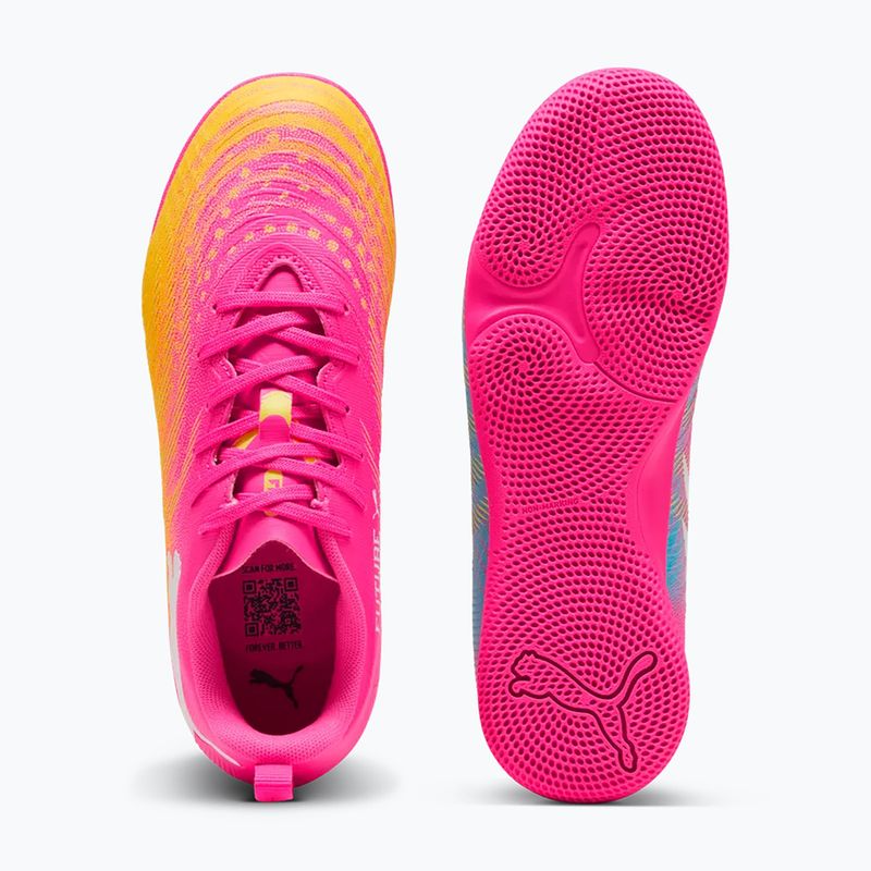 Buty piłkarskie dziecięce PUMA Future 9 Play IT Jr poison pink/puma wht/sun stream/bright aqua/puma blk 6