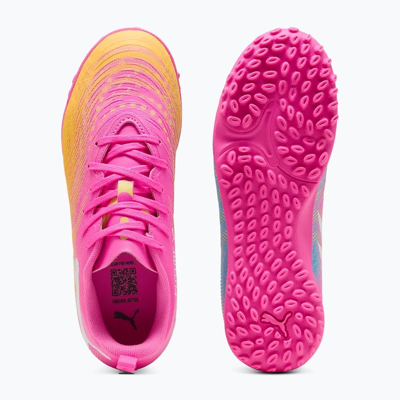 Buty piłkarskie dziecięce PUMA Future 9 Play TT poison pink/puma wht/sun stream/bright aqua/puma blk 5