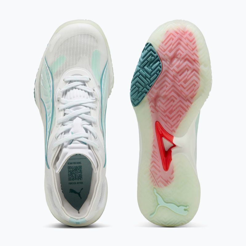 Buty do piłki ręcznej damskie PUMA Accelerate Nitro SQD 4 Game On puma white/baltic sea blue/fresh water 12
