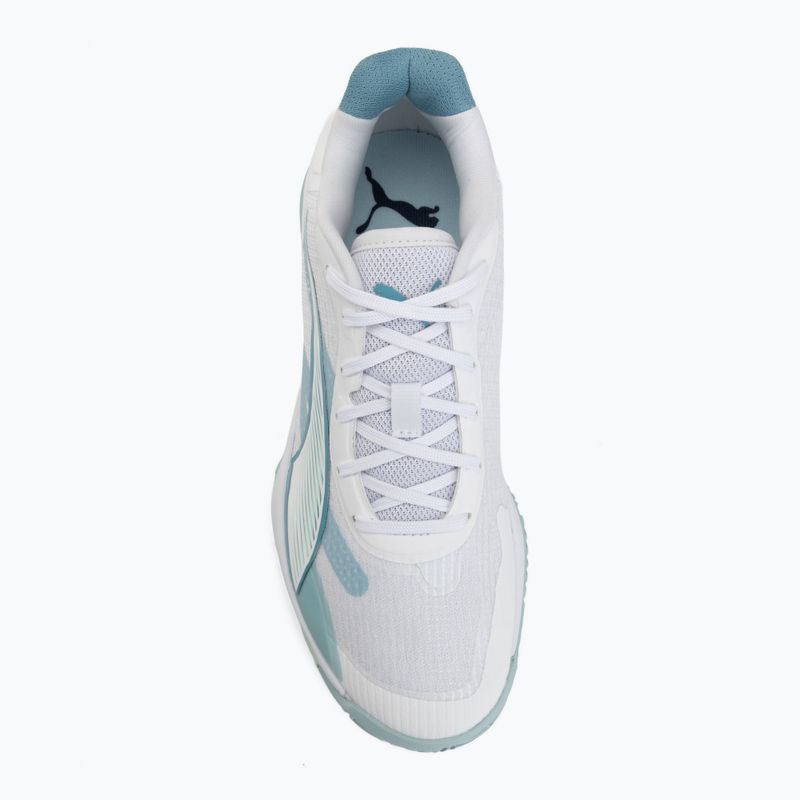 Buty do piłki ręcznej PUMA Accelerate Pro 4 Game On puma white/baltic sea blue/fresh water 5