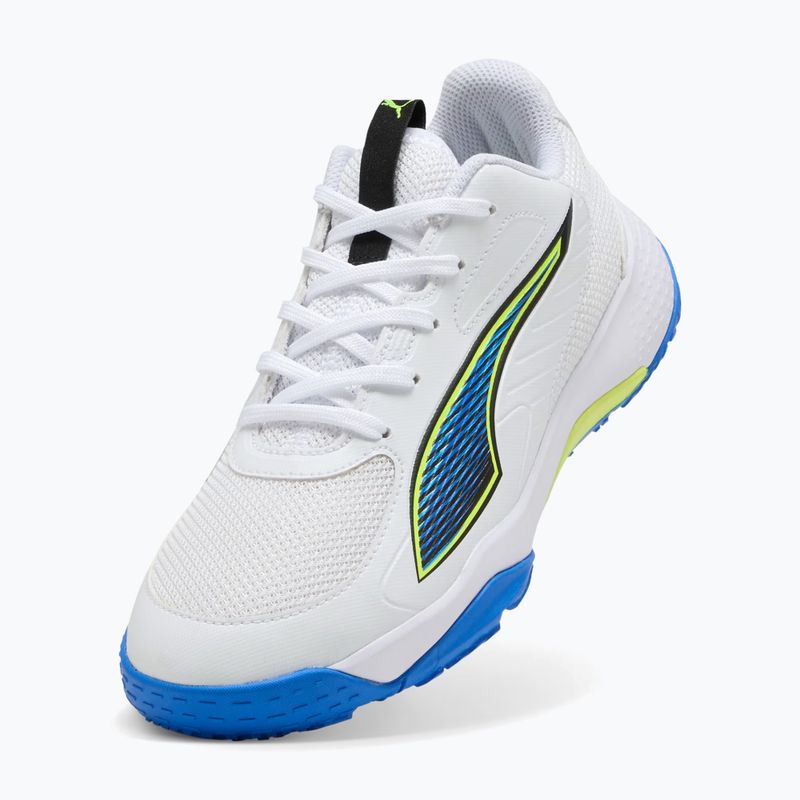 Buty do piłki ręcznej dziecięce PUMA Accelerate 4 Game On Jr puma white/glowing red/ultra blue 10