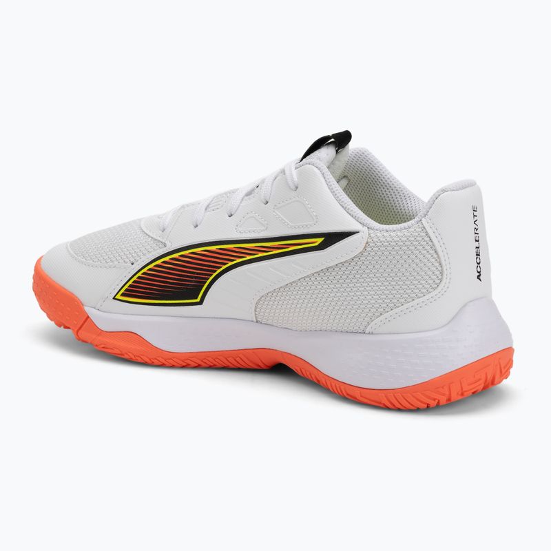 Buty do piłki ręcznej dziecięce PUMA Accelerate 4 Game On Jr puma white/glowing red/ultra blue 3