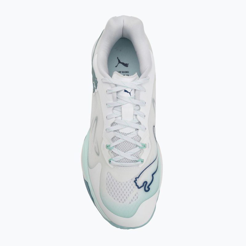 Buty do piłki ręcznej damskie PUMA Vantage Nitro Game On puma white/baltic blue/fresh water 5