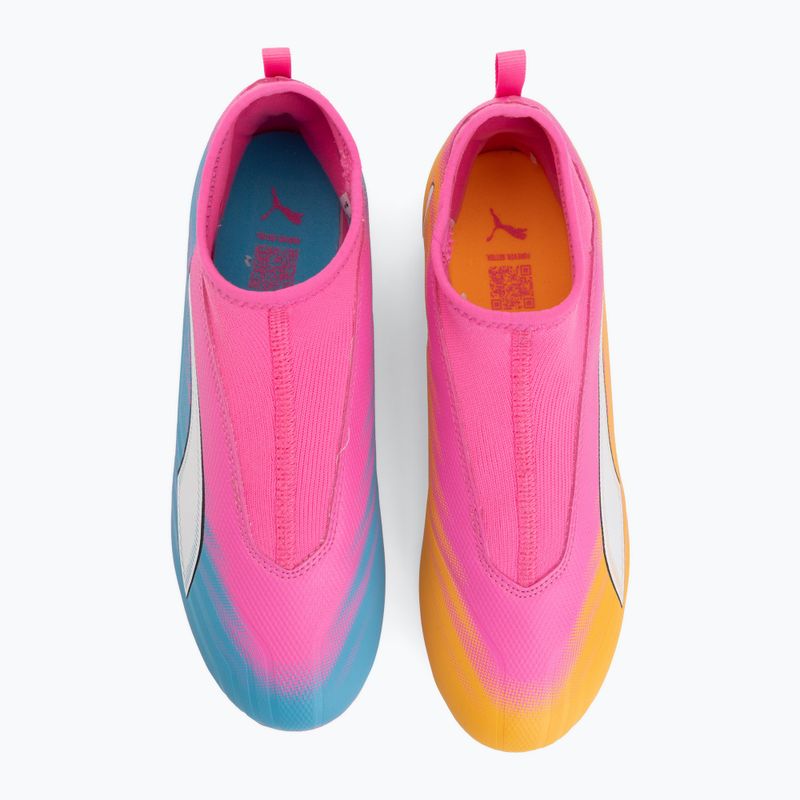 Buty piłkarskie dziecięce PUMA Ultra 6 Match+ LL FG/AG Jr poison pink/puma wht/sun stream/bright aqua/puma blk 5