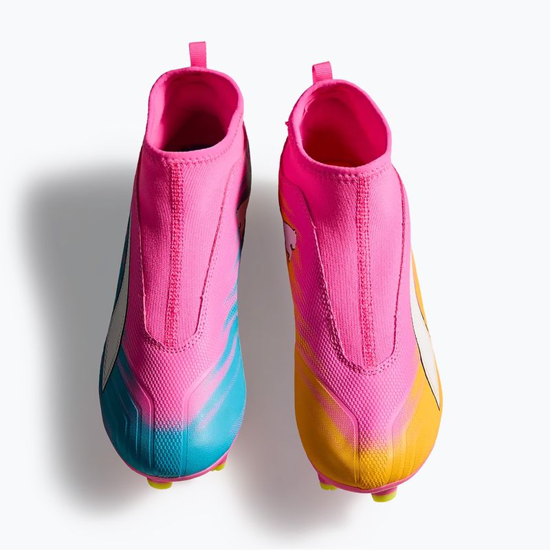 Buty piłkarskie dziecięce PUMA Ultra 6 Match+ LL FG/AG Jr poison pink/puma wht/sun stream/bright aqua/puma blk 5