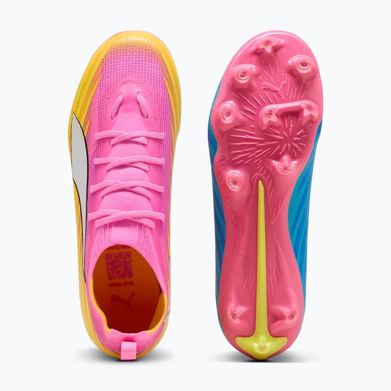 Buty piłkarskie dziecięce PUMA Ultra 6 Pro Jr FG/AG poison pink/puma wht/sunstream/bright aqua/puma blk 3