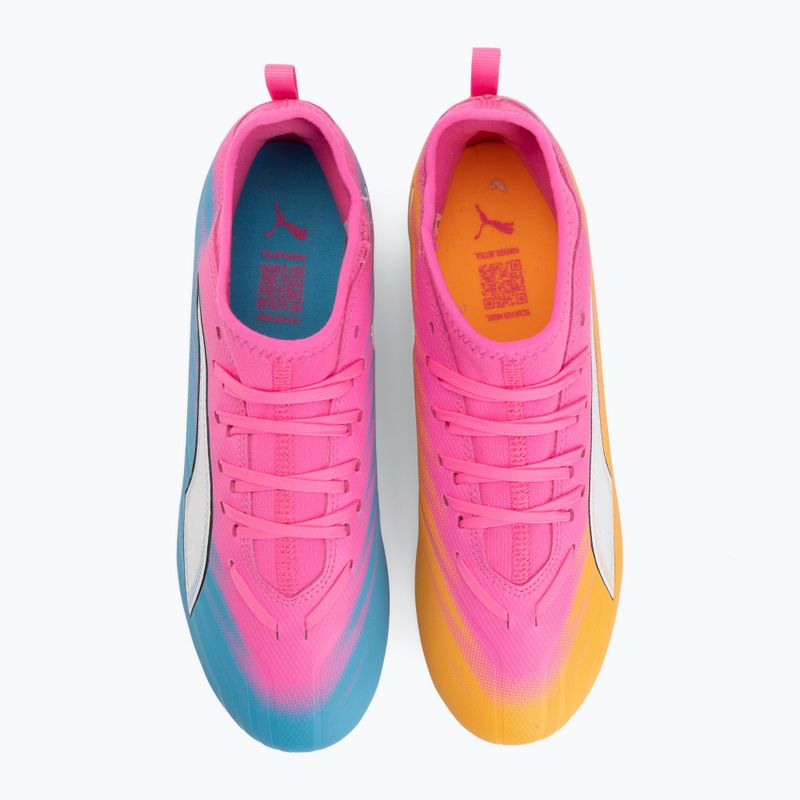 Buty piłkarskie dziecięce PUMA Ultra 6 Match FG/AG Jr poison pink/puma wht/sun stream/bright aqua/puma blk 5