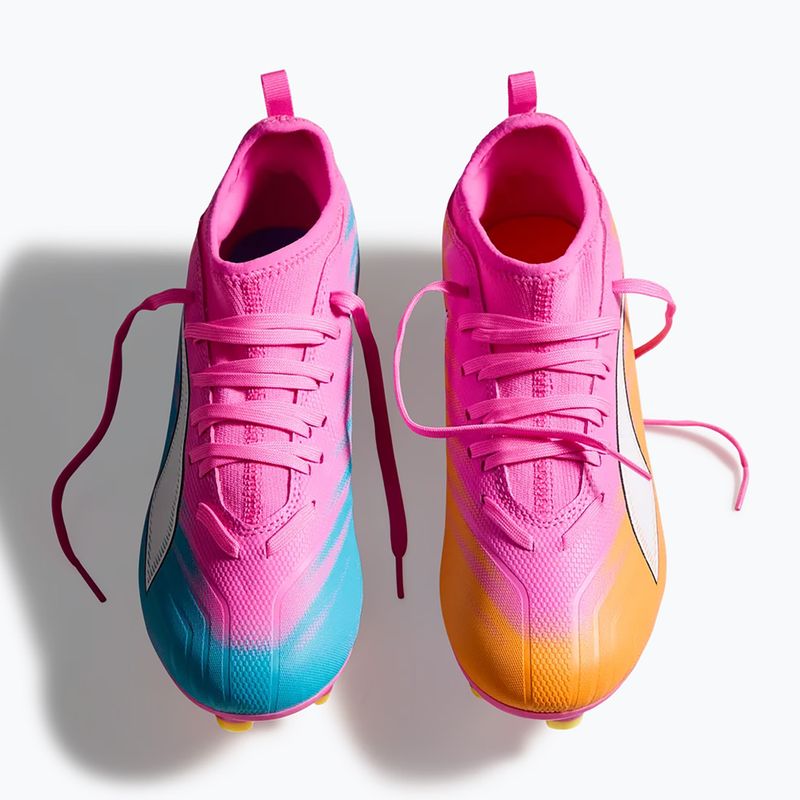 Buty piłkarskie dziecięce PUMA Ultra 6 Match FG/AG Jr poison pink/puma wht/sun stream/bright aqua/puma blk 6