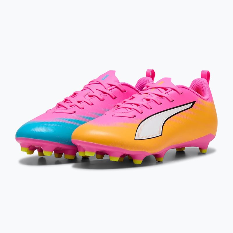 Buty piłkarskie dziecięce PUMA Ultra 6 Play FG/AG Jr poison pink/puma wht/sun stream/bright aqua/puma blk 4