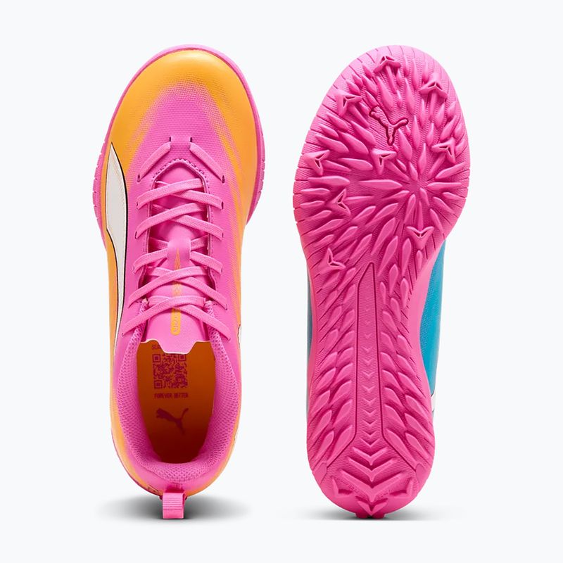 Buty piłkarskie dziecięce PUMA Ultra 6 Play TT Jr poison pink/puma wht/sun stream/bright aqua/puma blk 4
