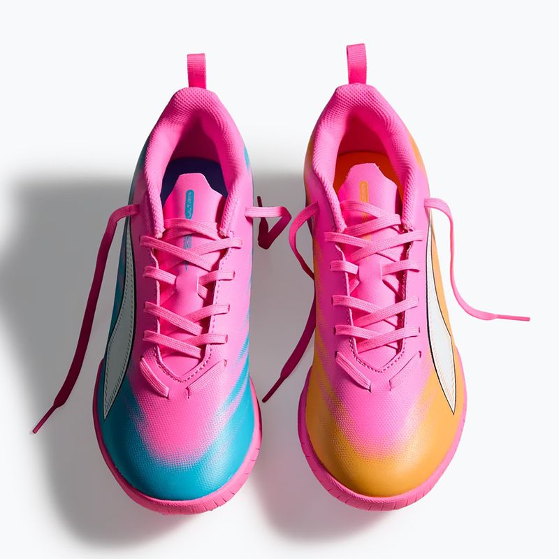 Buty piłkarskie dziecięce PUMA Ultra 6 Play TT Jr poison pink/puma wht/sun stream/bright aqua/puma blk 5