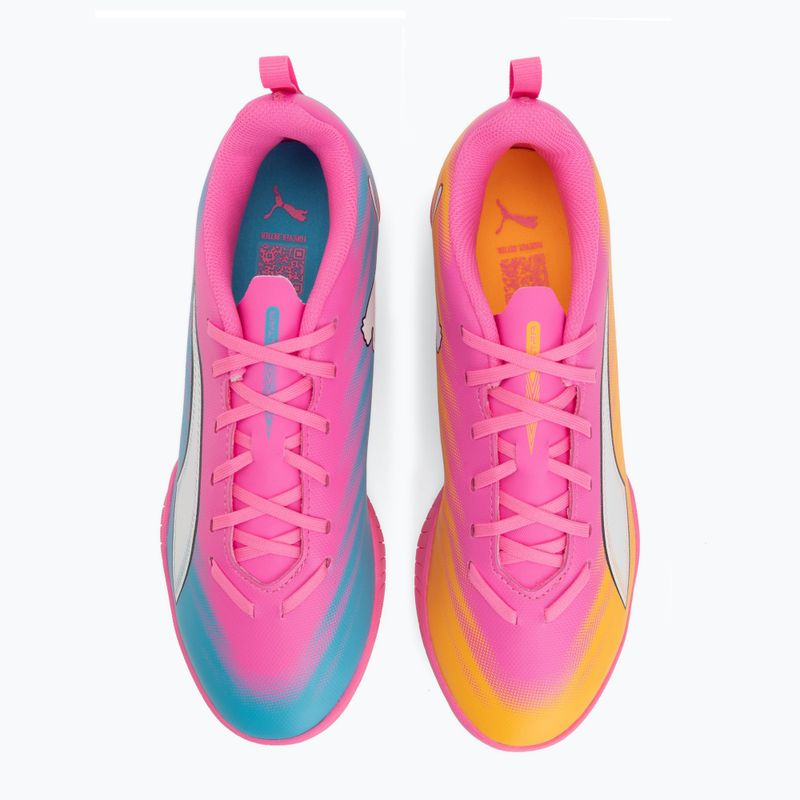 Buty piłkarskie dziecięce PUMA Ultra 6 Play TT Jr poison pink/puma wht/sun stream/bright aqua/puma blk 5