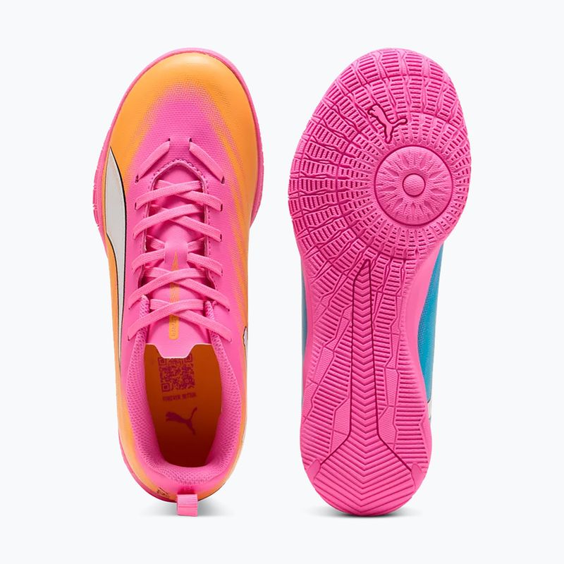Buty piłkarskie dziecięce PUMA Ultra 6 Play It Jr poison pink/puma wht/sun stream/bright aqua/puma blk 4