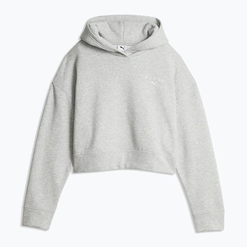 Bluza damska Puma Hyrox World Cropped Hoodie light grey