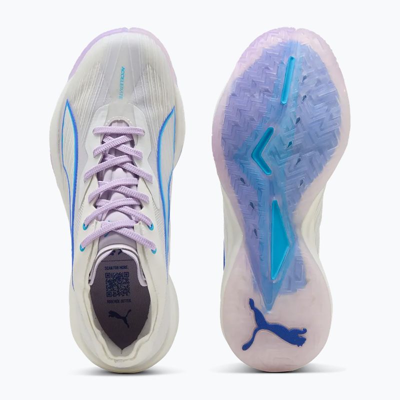 Buty do piłki ręcznej PUMA Accelerate Nitro SQD 5 puma white/royal sapphire/light lavender 3