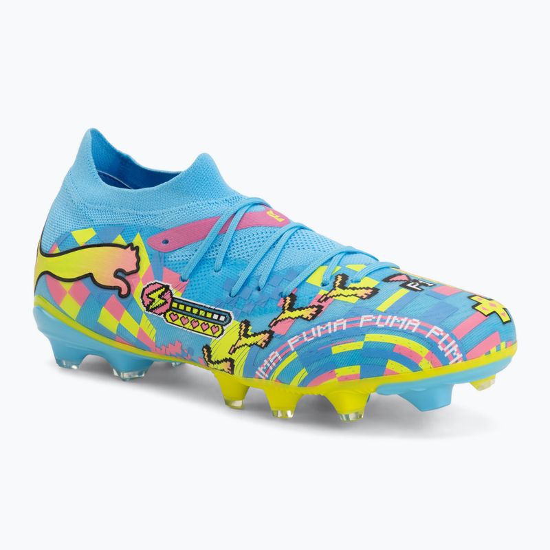 Buty piłkarskie PUMA Future 9 Match Advanced Level FG/AG puma white/blue glimmer/pink glimmer/yellow alert
