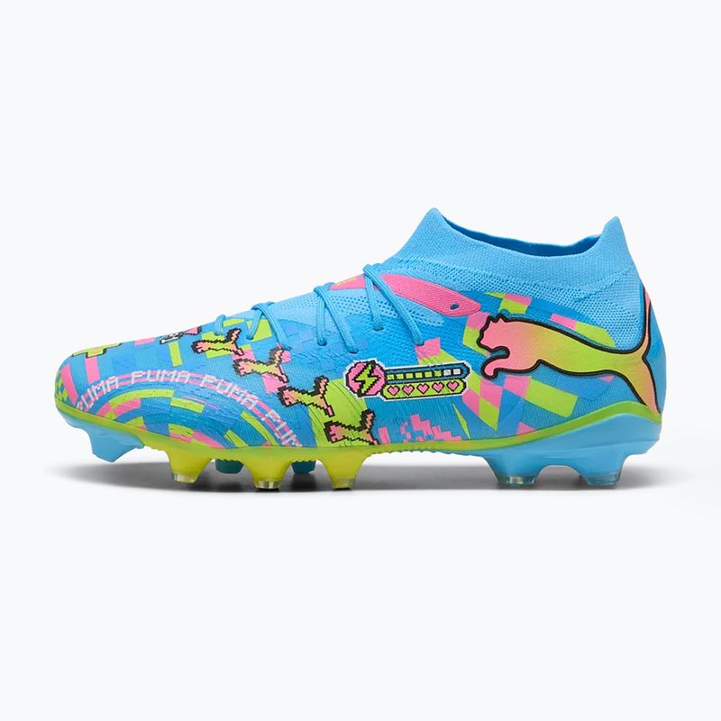 Buty piłkarskie PUMA Future 9 Match Advanced Level FG/AG puma white/blue glimmer/pink glimmer/yellow alert