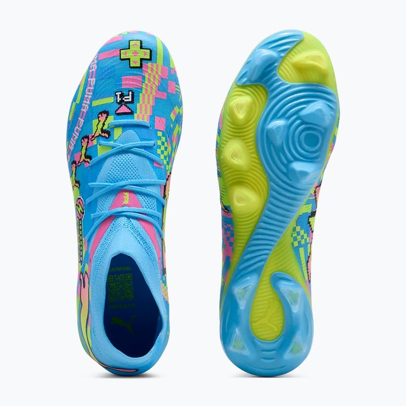 Buty piłkarskie PUMA Future 9 Match Advanced Level FG/AG puma white/blue glimmer/pink glimmer/yellow alert 3