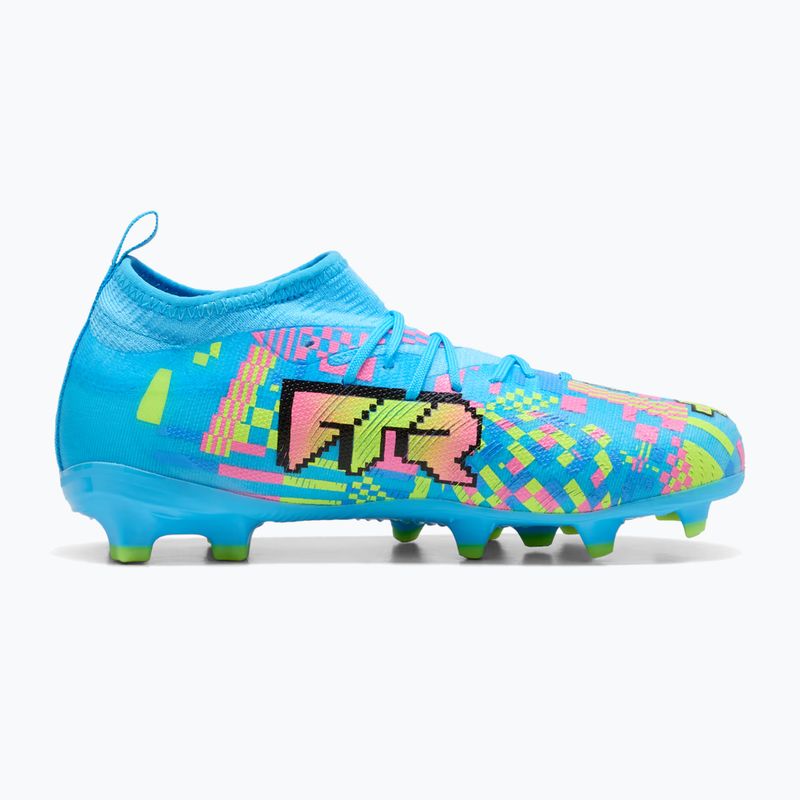 Buty piłkarskie dziecięce PUMA Future 9 Match Advanced Level FG/AG Jr puma white/blue glimmer/pink glimmer/yellow alert 2