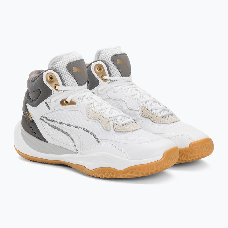 Buty do koszykówki męskie PUMA Playmaker Pro Mid Trophies ash gray/cast iron/puma gold 4
