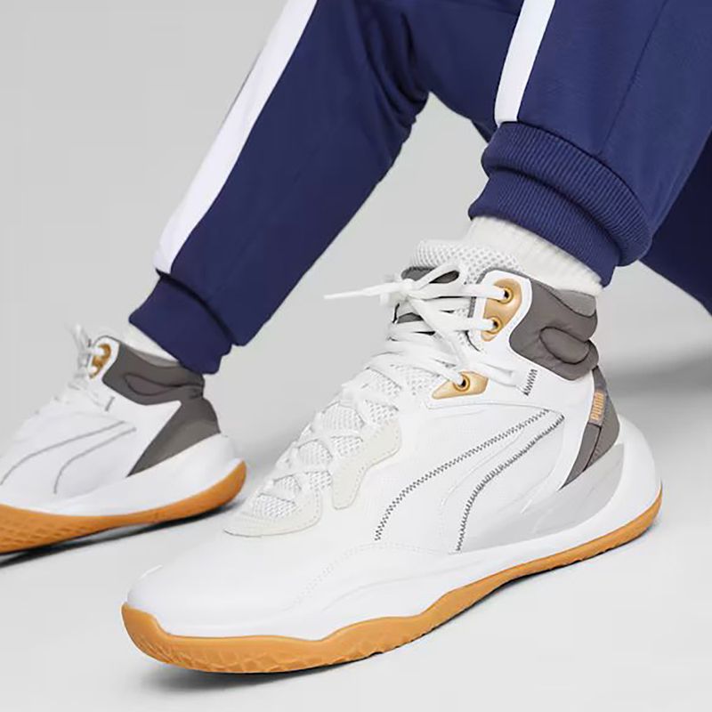 Buty do koszykówki męskie PUMA Playmaker Pro Mid Trophies ash gray/cast iron/puma gold 13