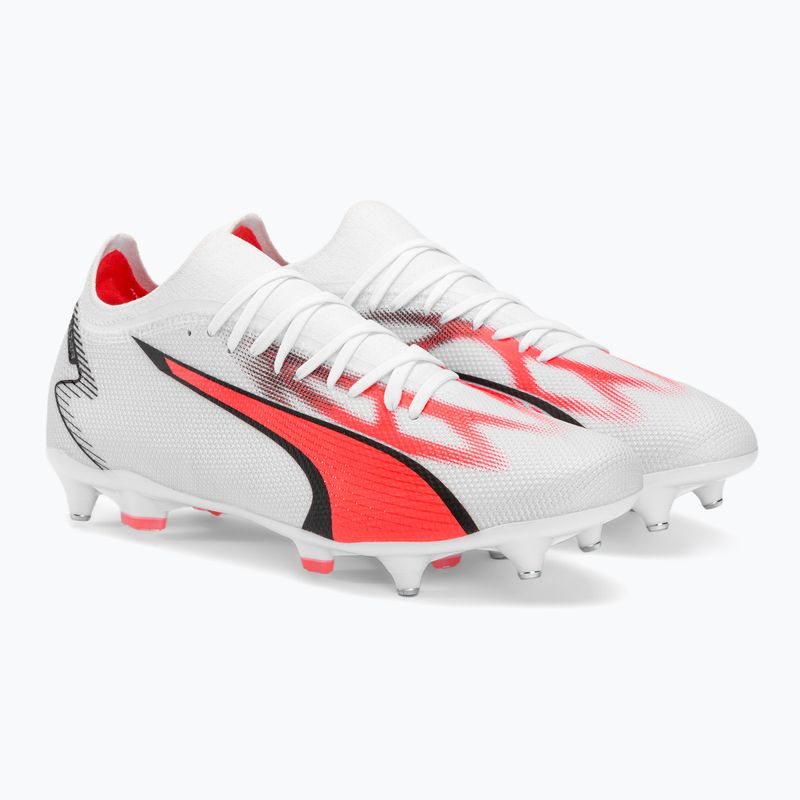Buty piłkarskie męskie PUMA Ultra Match MXSG puma white/puma black/fire orchid 4