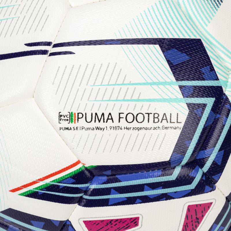 Piłka do piłki nożnej PUMA Orbita Serie A HYB puma white/blue glimmer/sunset glow rozmiar 5 3