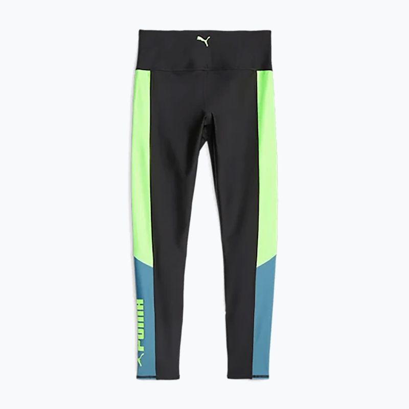 Legginsy damskie PUMA Fit Eversculpt Color Block Hw 7/8 puma black/speed green 4