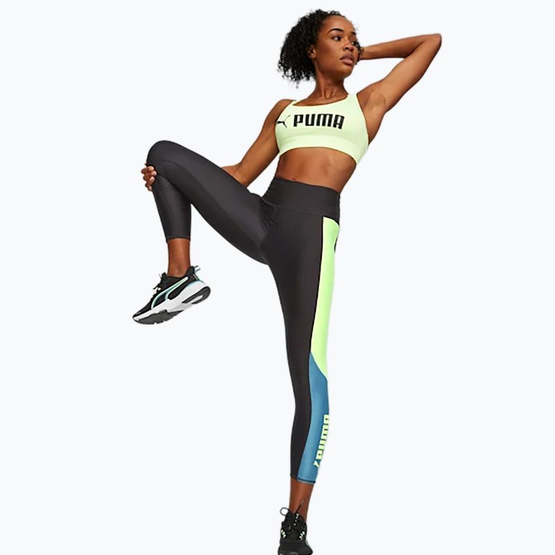 Legginsy damskie PUMA Fit Eversculpt Color Block Hw 7/8 puma black/speed green 5