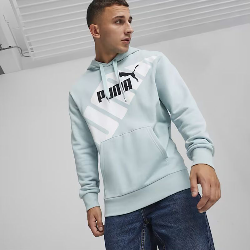 Bluza męska PUMA Power Graphic Hoodie TR turquoise surf 3