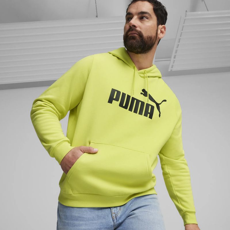 Bluza męska PUMA Essentials Big Logo Hoodie FL lime sheen 3