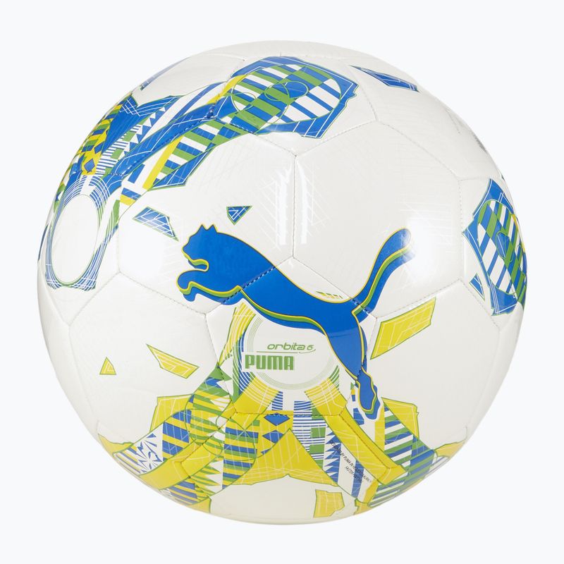 Piłka do piłki nożnej PUMA Orbita 6 FanwearCapsule MS puma white/pele yellow/puma green rozmiar 5 4