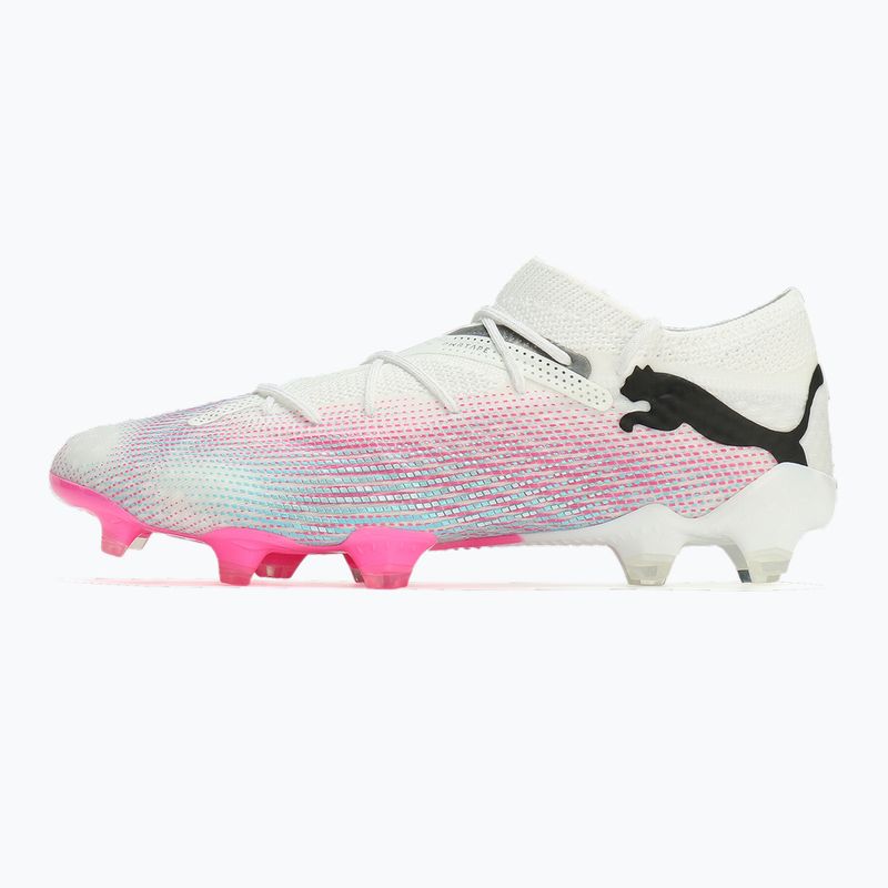 Buty piłkarskie PUMA Future 7 Ultimate Low FG/AG white/black/poison pink/bright aqua/silver mist 8