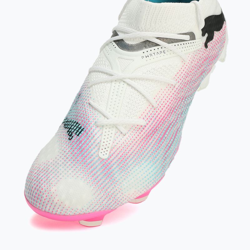 Buty piłkarskie PUMA Future 7 Ultimate Low FG/AG white/black/poison pink/bright aqua/silver mist 12
