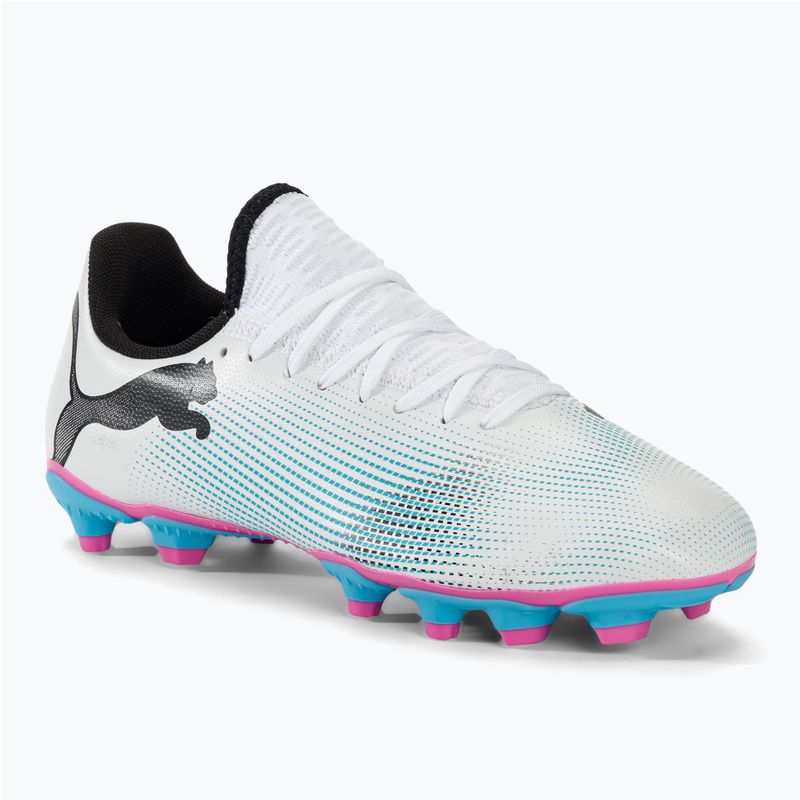 Buty piłkarskie dziecięce PUMA Future 7 Play FG/AG puma white/puma black/poison pink