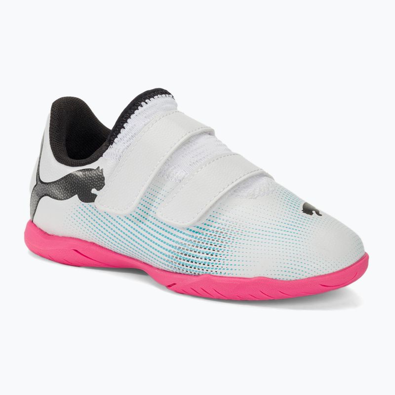 Buty piłkarskie dziecięce PUMA Future 7 Play IT V puma white/puma black/poison pink