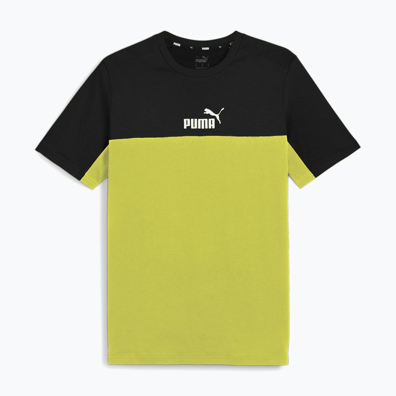Koszulka męska PUMA ESS+ Block Tee puma black/lime sheen