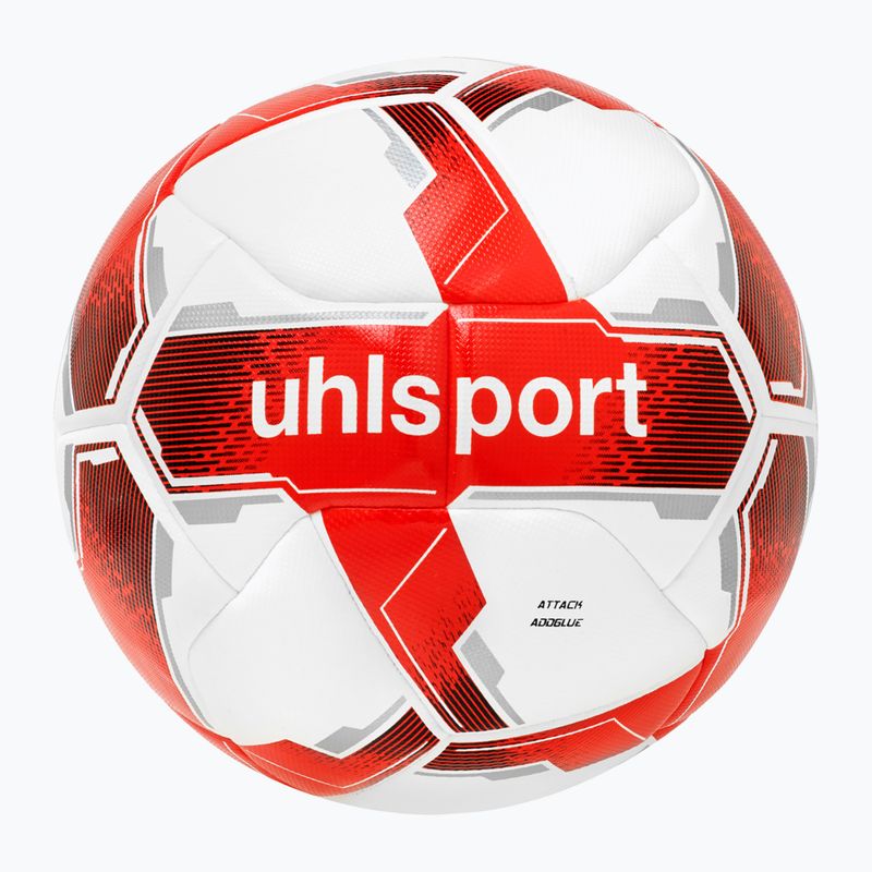 Piłka do piłki nożnej uhlsport Attack Addglue white/red/silver rozmiar 4 4