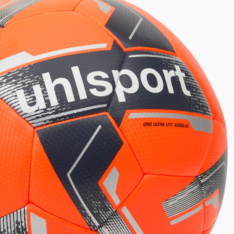 Piłka do piłki nożnej uhlsport 290 Ultra Lite Addglue fluo orange/marine/silber rozmiar 5 3