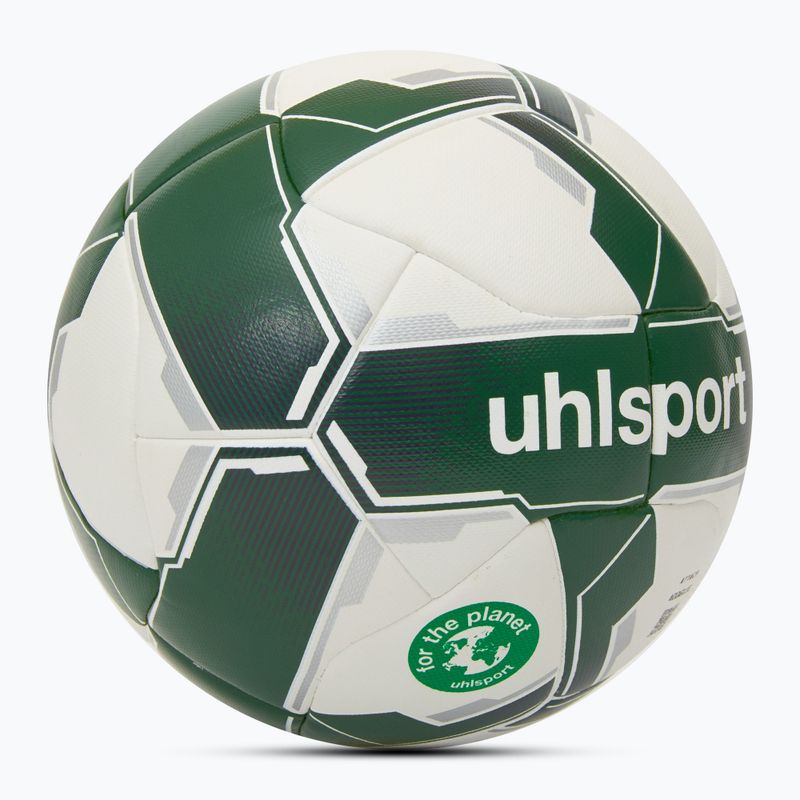 Piłka do piłki nożnej uhlsport Attack Addglue For The Planet white/dark green/silver rozmiar 4 2