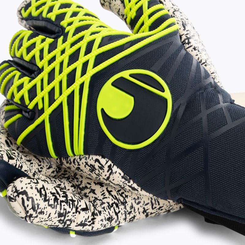 Rękawice bramkarskie uhlsport Prediction Supergrip + HN navy/white/fluo yellow 3